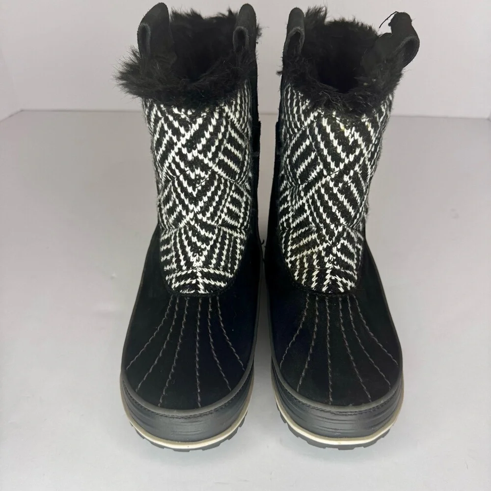 Sorel TIVOLI II Women's Waterproof Boot Suede Detailed Checker Pattern Sz5